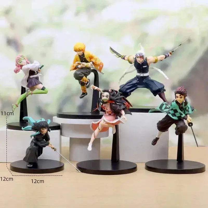 Demon Slayer Action Figures Tanjirou Nezuko Zenitsu Kanroji Mitsuri Muichirou Uzui Anime Figurines - ToylandEU