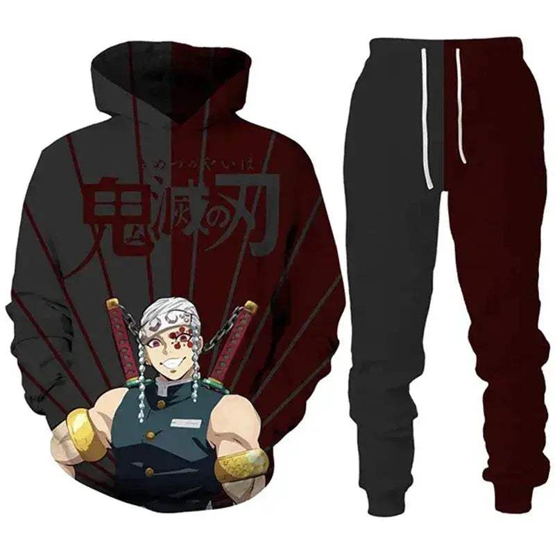 Demon Slayer Anime Hoodie Tracksuit Oversize Streetwear Set - ToylandEU