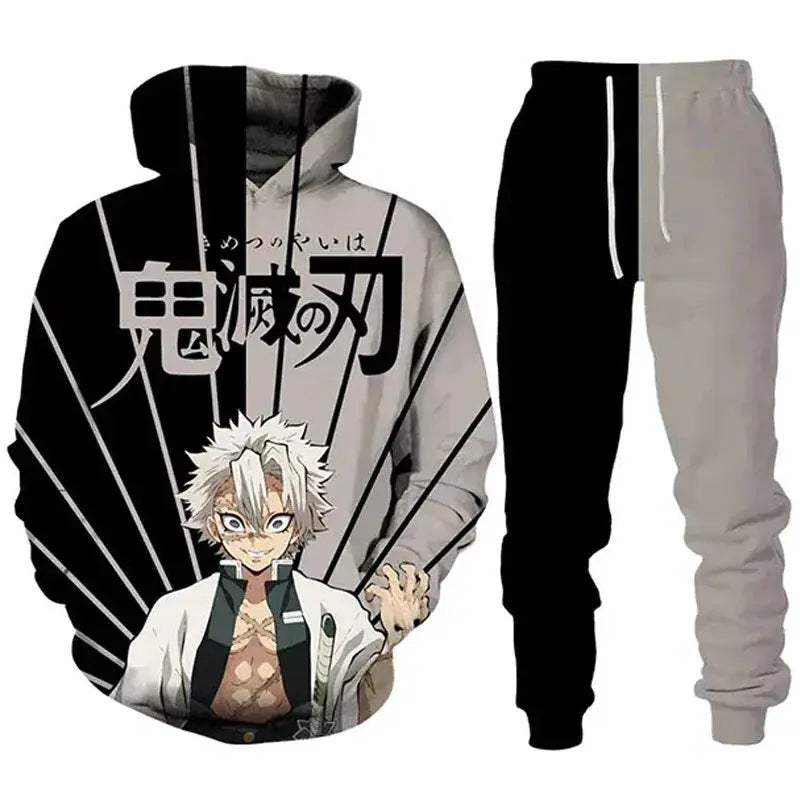 Demon Slayer Anime Hoodie Tracksuit Oversize Streetwear Set - ToylandEU