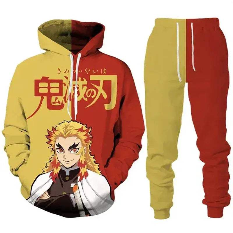 Demon Slayer Anime Hoodie Tracksuit Oversize Streetwear Set - ToylandEU