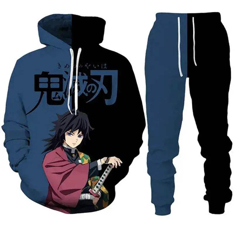 Demon Slayer Anime Hoodie Tracksuit Oversize Streetwear Set - ToylandEU
