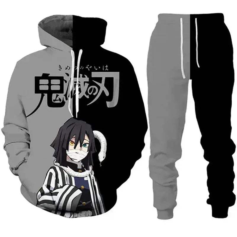 Demon Slayer Anime Hoodie Tracksuit Oversize Streetwear Set - ToylandEU