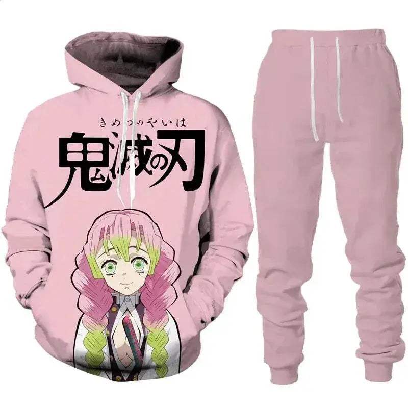 Demon Slayer Anime Hoodie Tracksuit Oversize Streetwear Set - ToylandEU