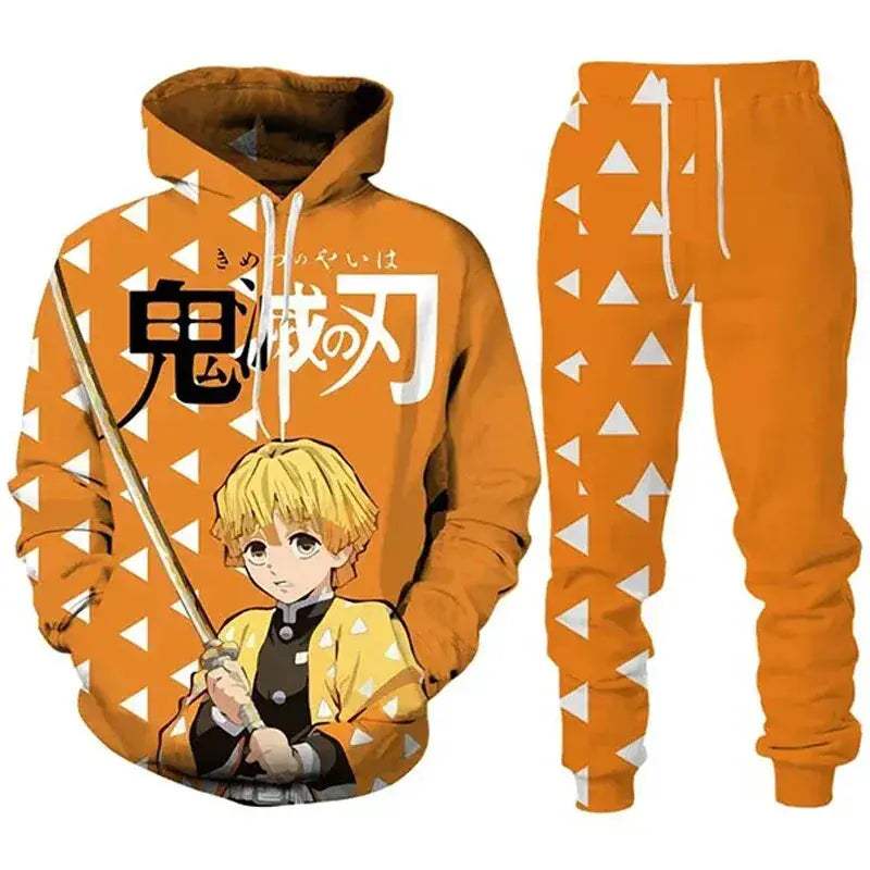 Demon Slayer Anime Hoodie Tracksuit Oversize Streetwear Set - ToylandEU