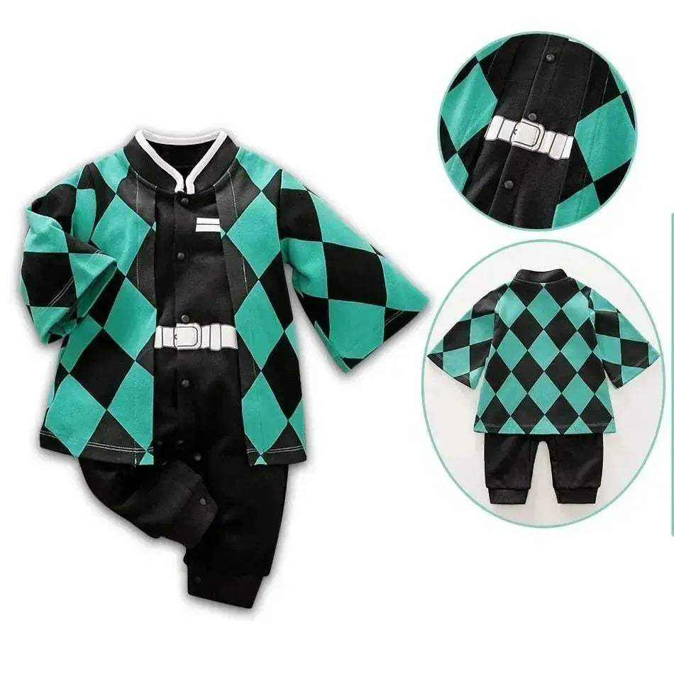 Demon Slayer Baby Romper Costume Cosplay Ready Unisex Kids Halloween - ToylandEU