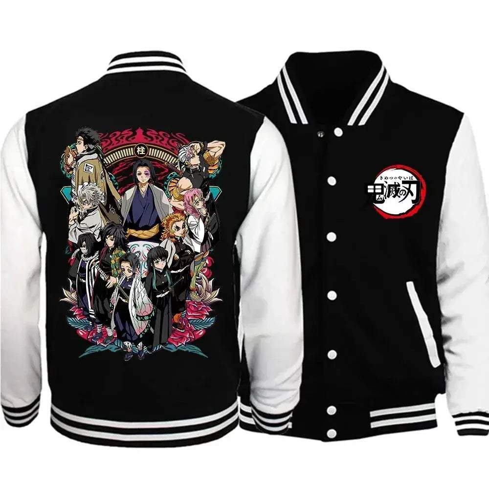 Demon Slayer Baseball Jacket With Character Group Art - ToylandEU
