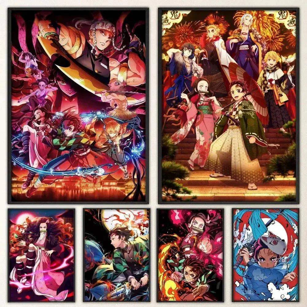 Demon Slayer Classic Anime Wall Art Poster Prints, Painting Bedroom Living Room Wall Bar Restaurant Decor - ToylandEU