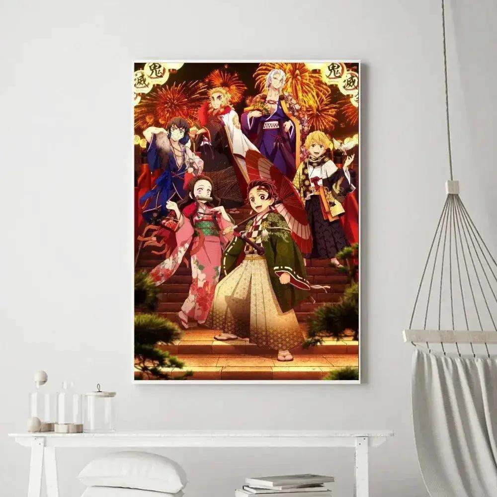 Demon Slayer Classic Anime Wall Art Poster Prints, Painting Bedroom Living Room Wall Bar Restaurant Decor - ToylandEU
