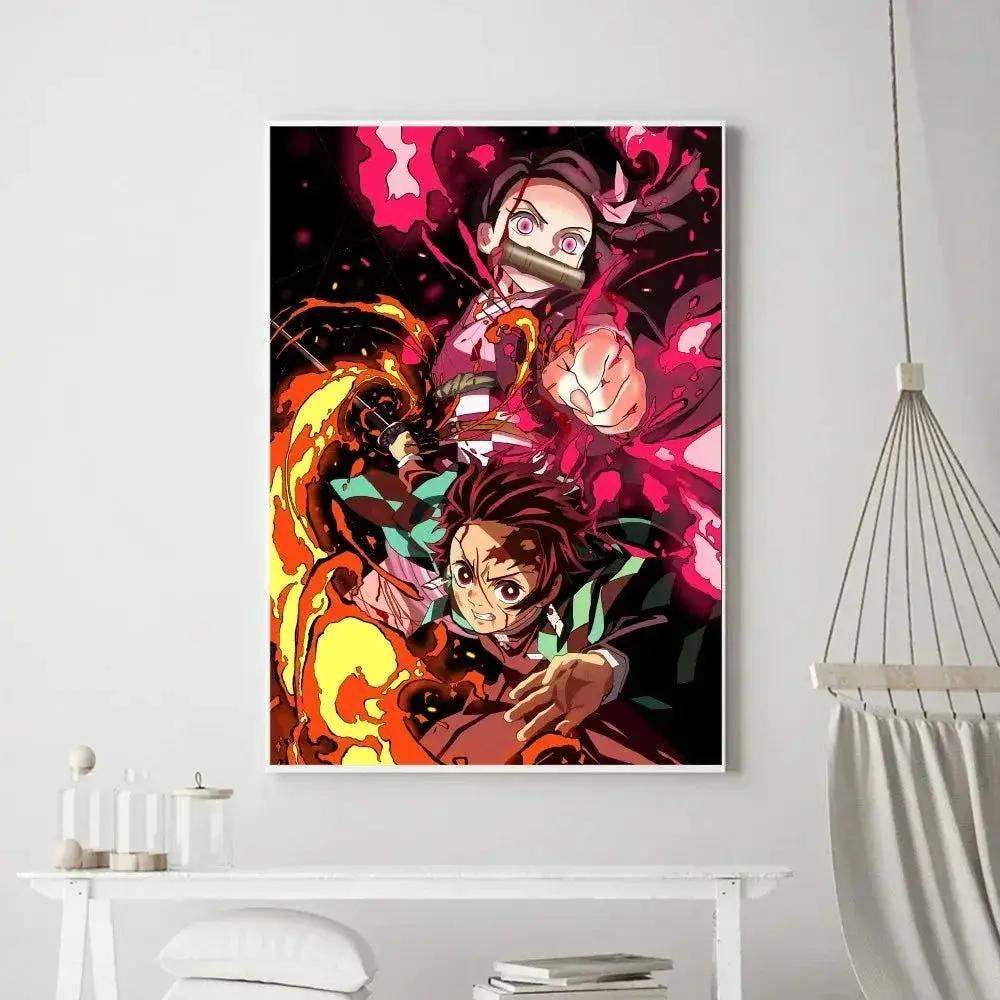 Demon Slayer Classic Anime Wall Art Poster Prints, Painting Bedroom Living Room Wall Bar Restaurant Decor - ToylandEU