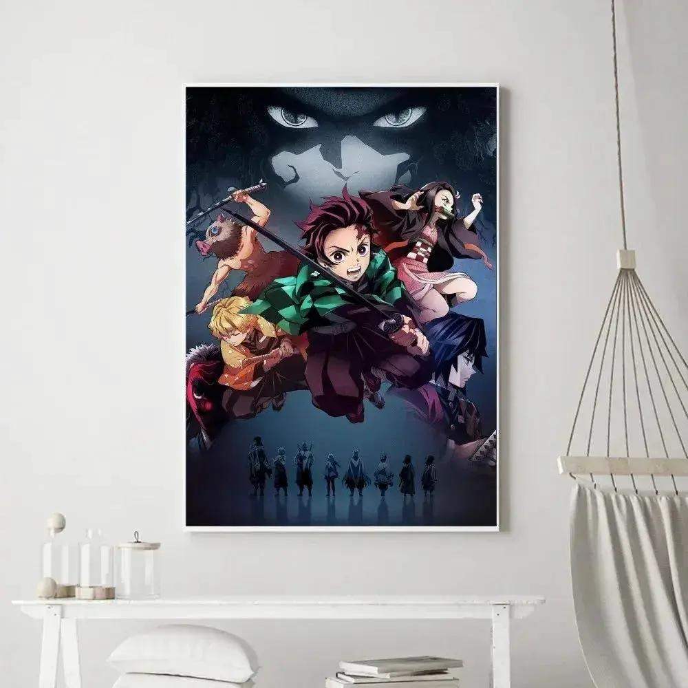 Demon Slayer Classic Anime Wall Art Poster Prints, Painting Bedroom Living Room Wall Bar Restaurant Decor - ToylandEU