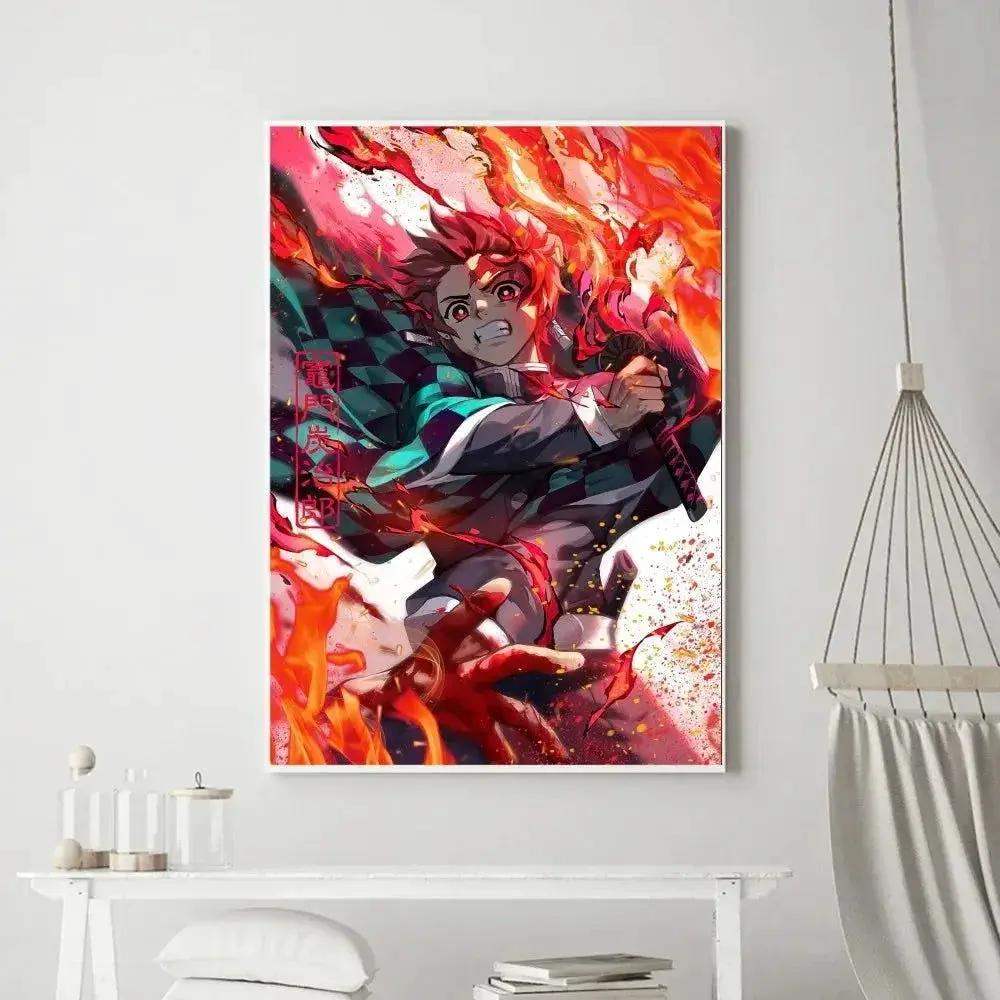 Demon Slayer Classic Anime Wall Art Poster Prints, Painting Bedroom Living Room Wall Bar Restaurant Decor - ToylandEU