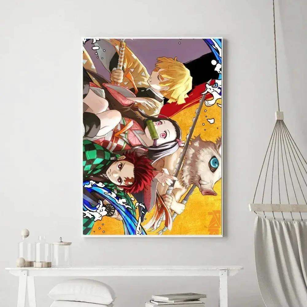 Demon Slayer Classic Anime Wall Art Poster Prints, Painting Bedroom Living Room Wall Bar Restaurant Decor - ToylandEU