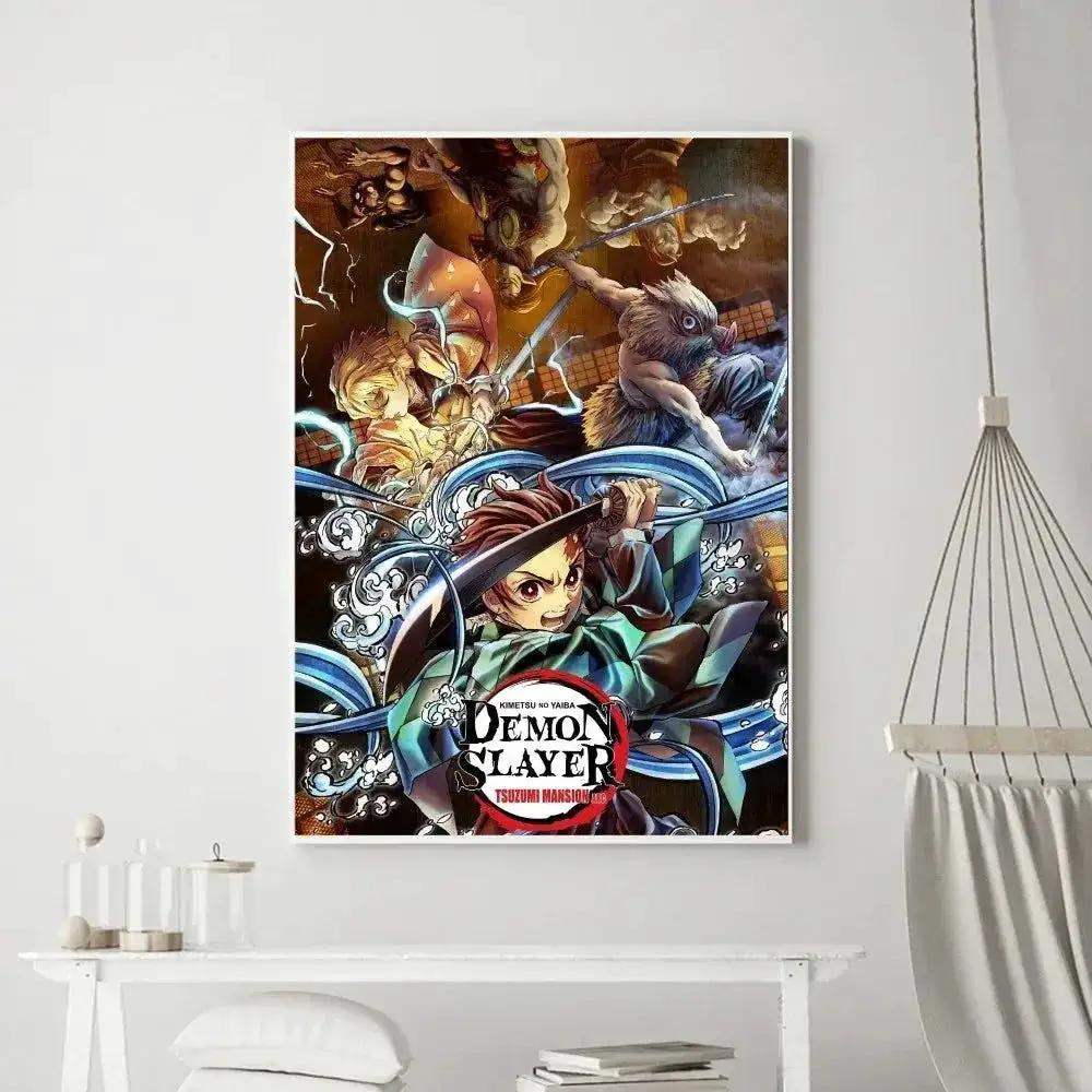 Demon Slayer Classic Anime Wall Art Poster Prints, Painting Bedroom Living Room Wall Bar Restaurant Decor - ToylandEU