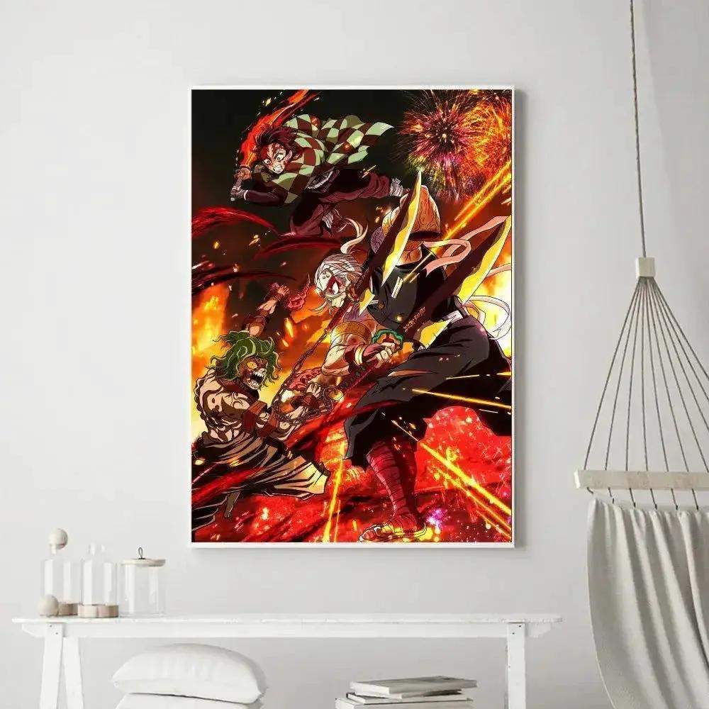 Demon Slayer Classic Anime Wall Art Poster Prints, Painting Bedroom Living Room Wall Bar Restaurant Decor - ToylandEU