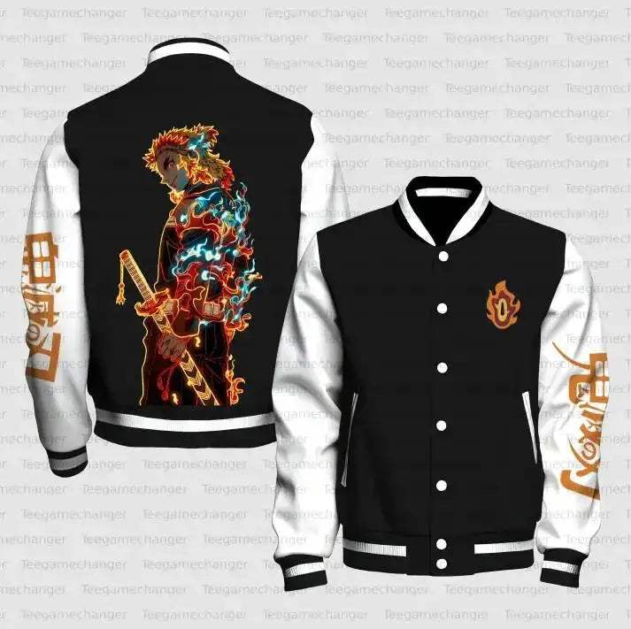 Demon Slayer Inosuke Cosplay Baseball Jacket With Boar Mask Design - ToylandEU