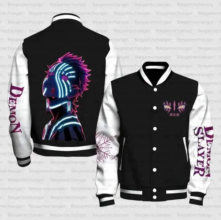 Demon Slayer Inosuke Cosplay Baseball Jacket With Boar Mask Design - ToylandEU
