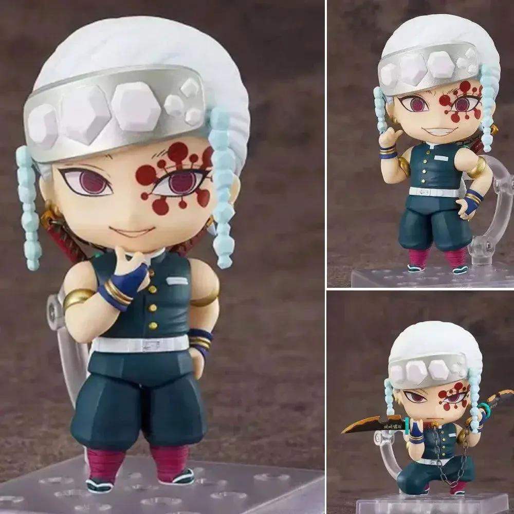 Demon Slayer Mini Anime Figurines, Inosuke, Tanjirou, Nezuko, Zenitsu, Giyuu, Regoukou, Tengen, Cute Kawaii Chibi Kimetsu no Yaiba 10 cm - ToylandEU