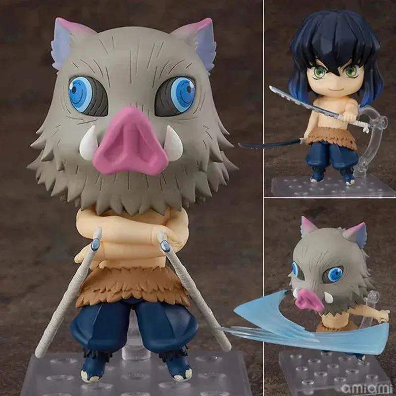 Demon Slayer Mini Anime Figurines, Inosuke, Tanjirou, Nezuko, Zenitsu, Giyuu, Regoukou, Tengen, Cute Kawaii Chibi Kimetsu no Yaiba 10 cm - ToylandEU