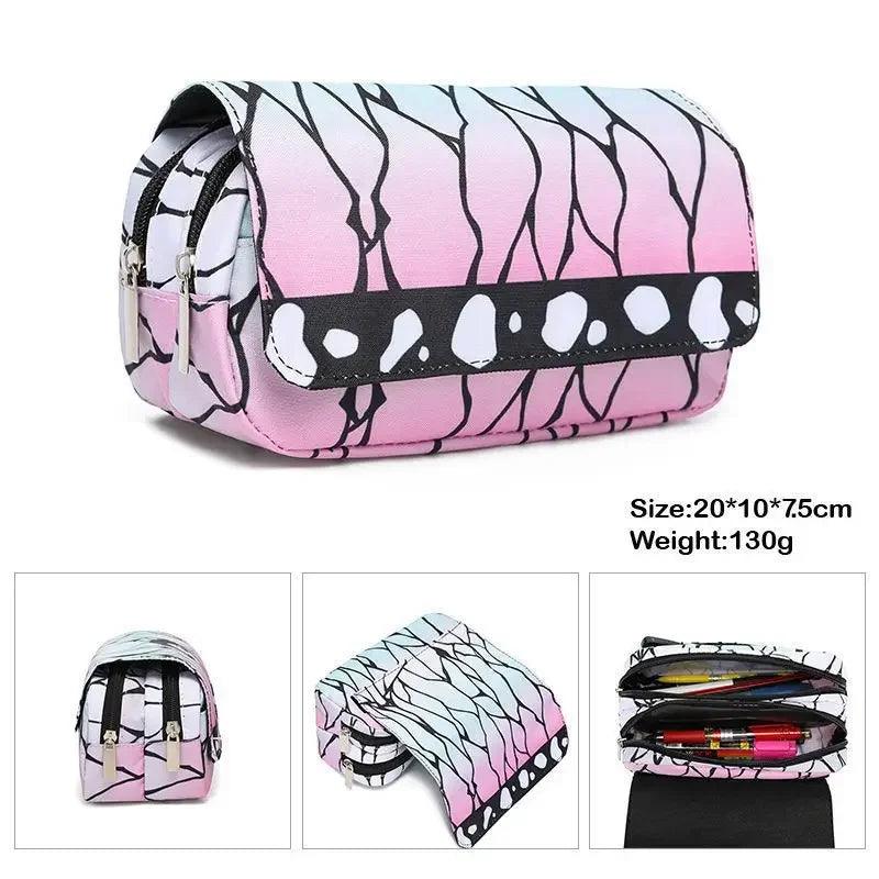 Demon Slayer Pencil Case Dual Layer Storage For Students 