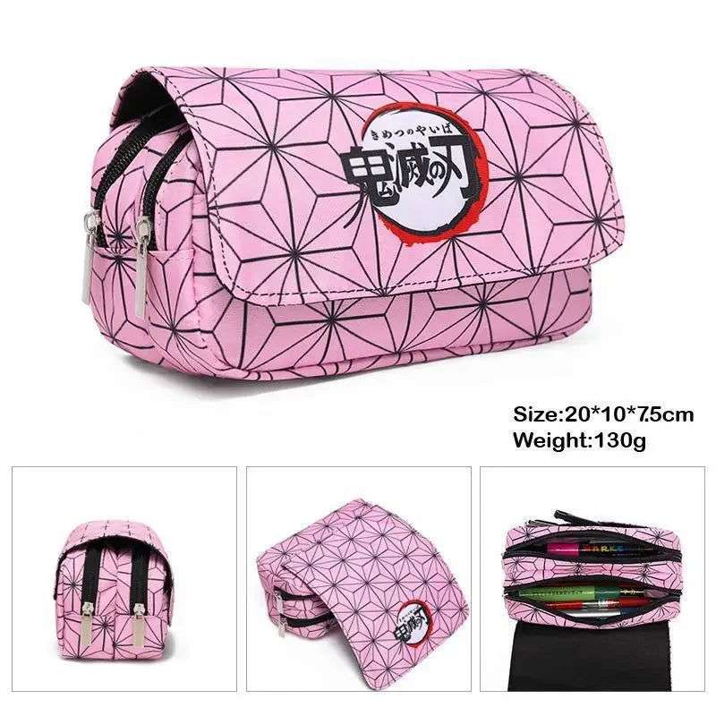  Demon Slayer Pencil Case Dual Layer Storage For Students 