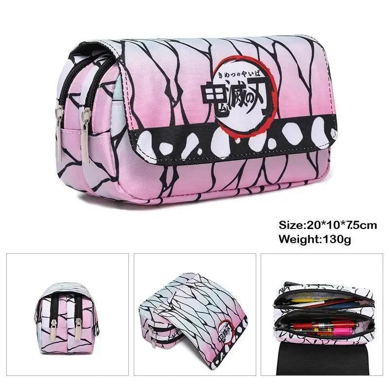  Demon Slayer Pencil Case Dual Layer Storage For Students 
