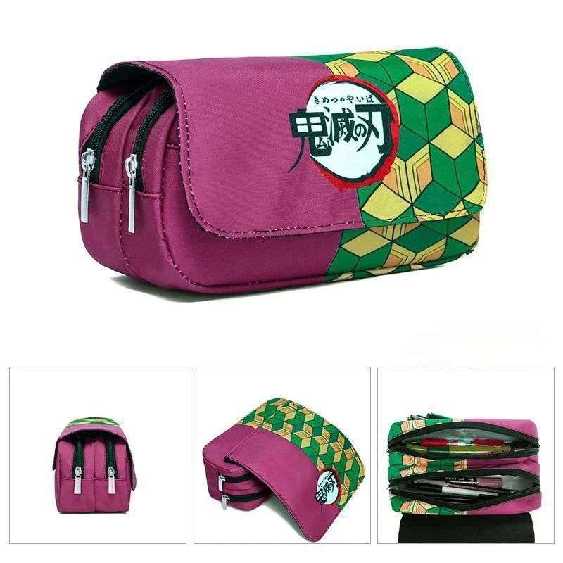Demon Slayer Pencil Case Dual Layer Storage For Students