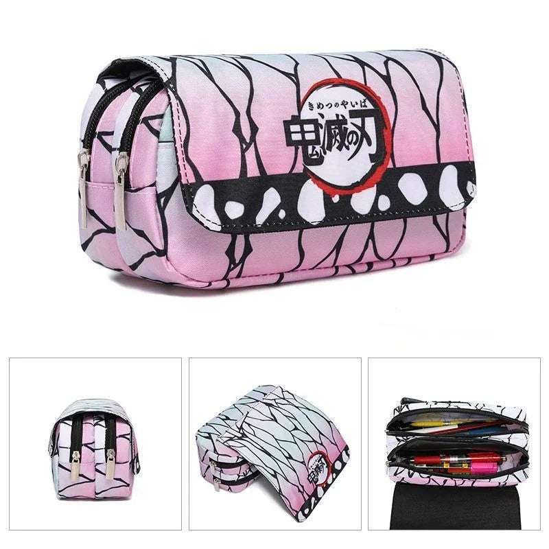 Demon Slayer Pencil Case Dual Layer Storage For Students