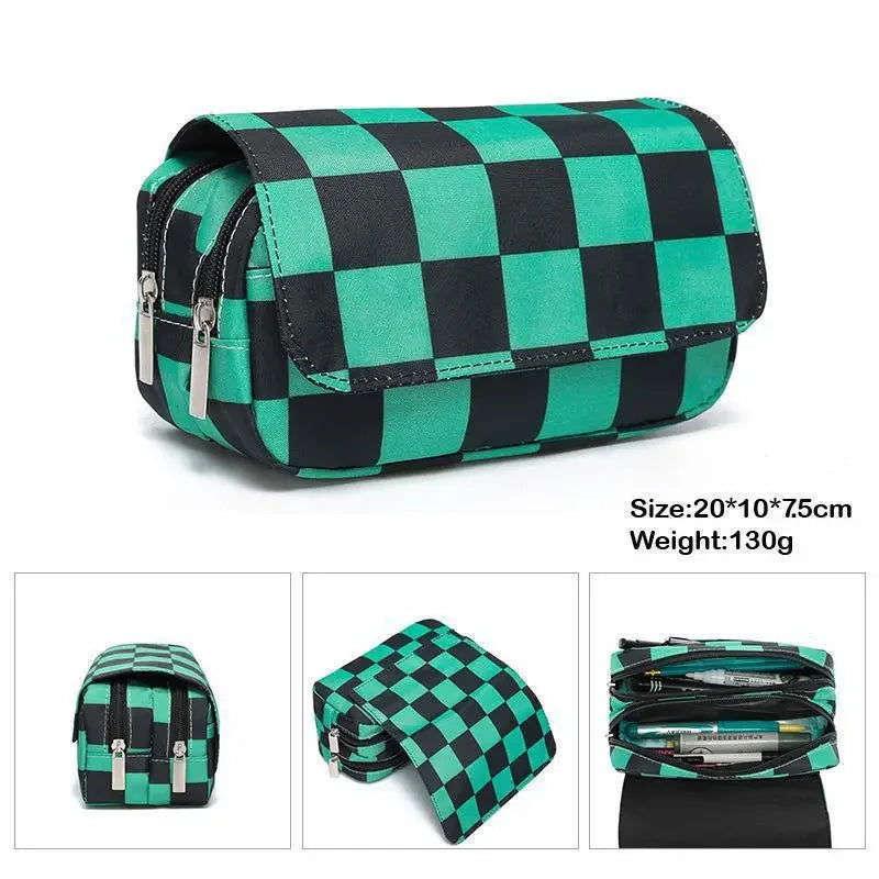 Demon Slayer Pencil Case Dual Layer Storage For Students