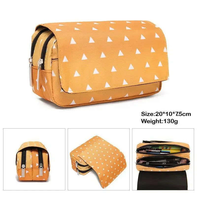 Demon Slayer Pencil Case Dual Layer Storage For Students