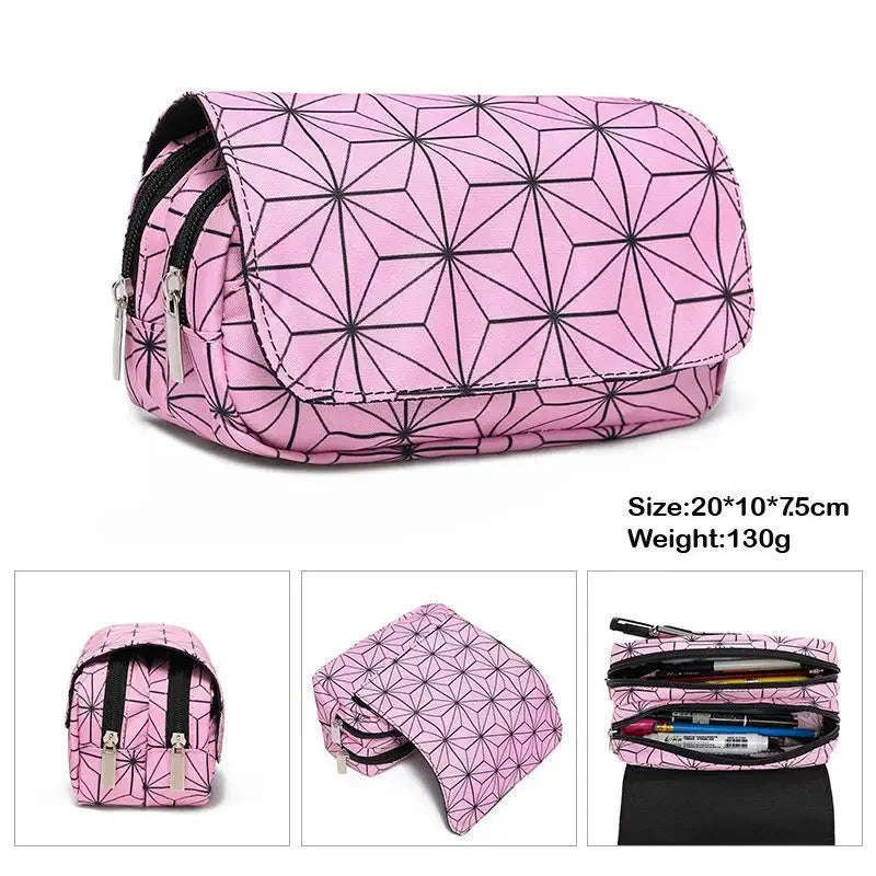 Demon Slayer Pencil Case Dual Layer Storage For Students