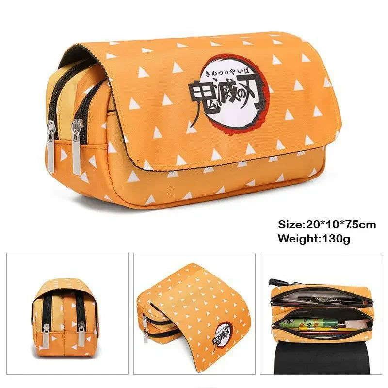 Demon Slayer Pencil Case Dual Layer Storage For Students