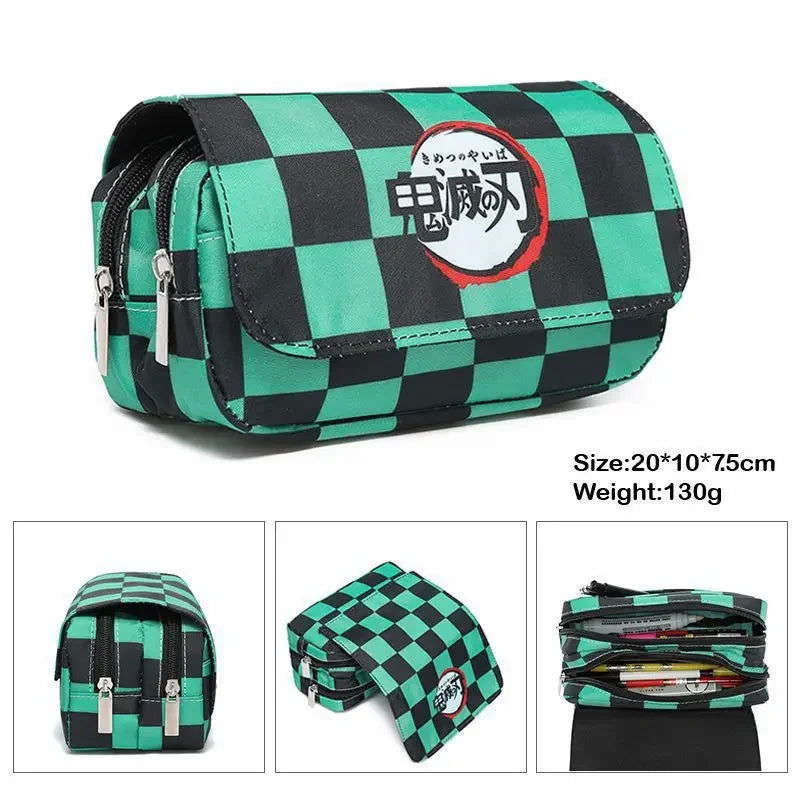 Demon Slayer Pencil Case Dual Layer Storage For Students
