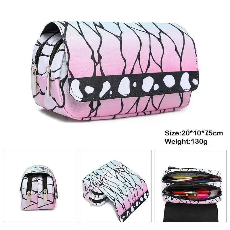 Demon Slayer Pencil Case Dual Layer Storage For Students
