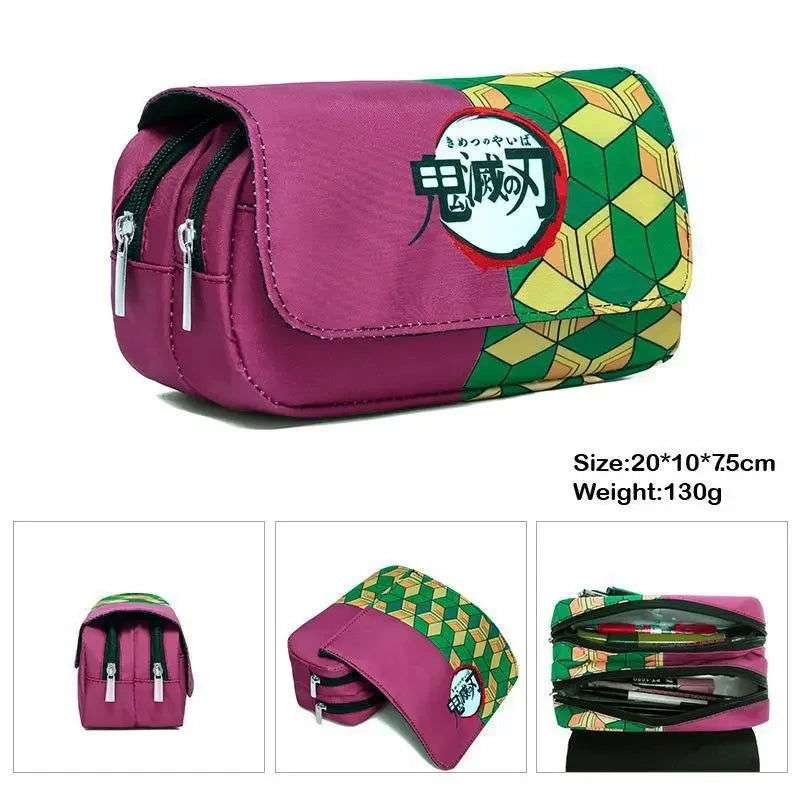 Demon Slayer Pencil Case Dual Layer Storage For Students