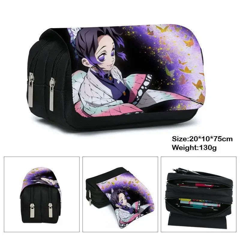 Demon Slayer Pencil Case Dual Layer Storage For Students