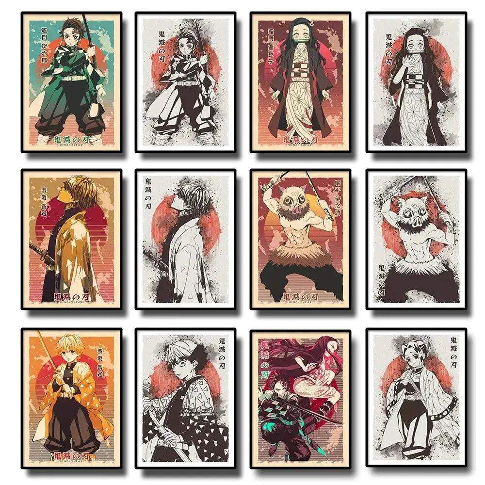 Demon Slayer Posters Anime Wall Art With Breath Techniques - ToylandEU