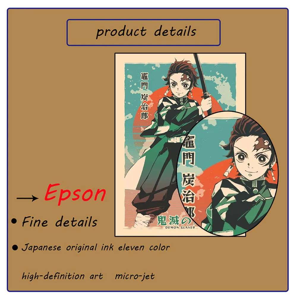  Demon Slayer Posters Anime Wall Art Breath Techniques 