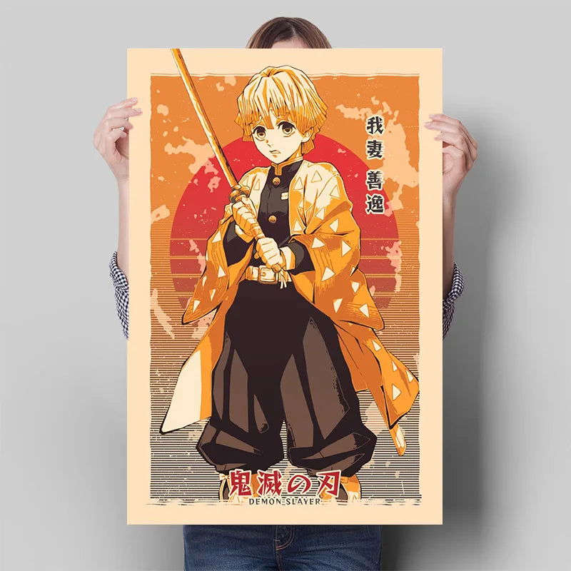  Demon Slayer Posters Anime Wall Art Breath Techniques 