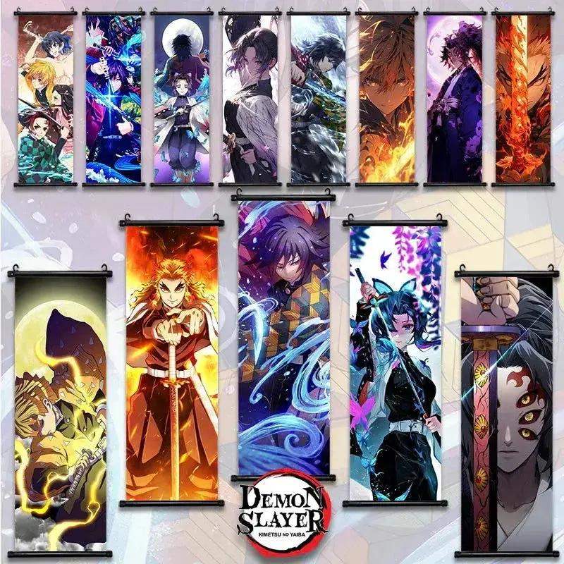Demon Slayer Scroll Wall Art Premium Canvas Bedroom Decor - ToylandEU