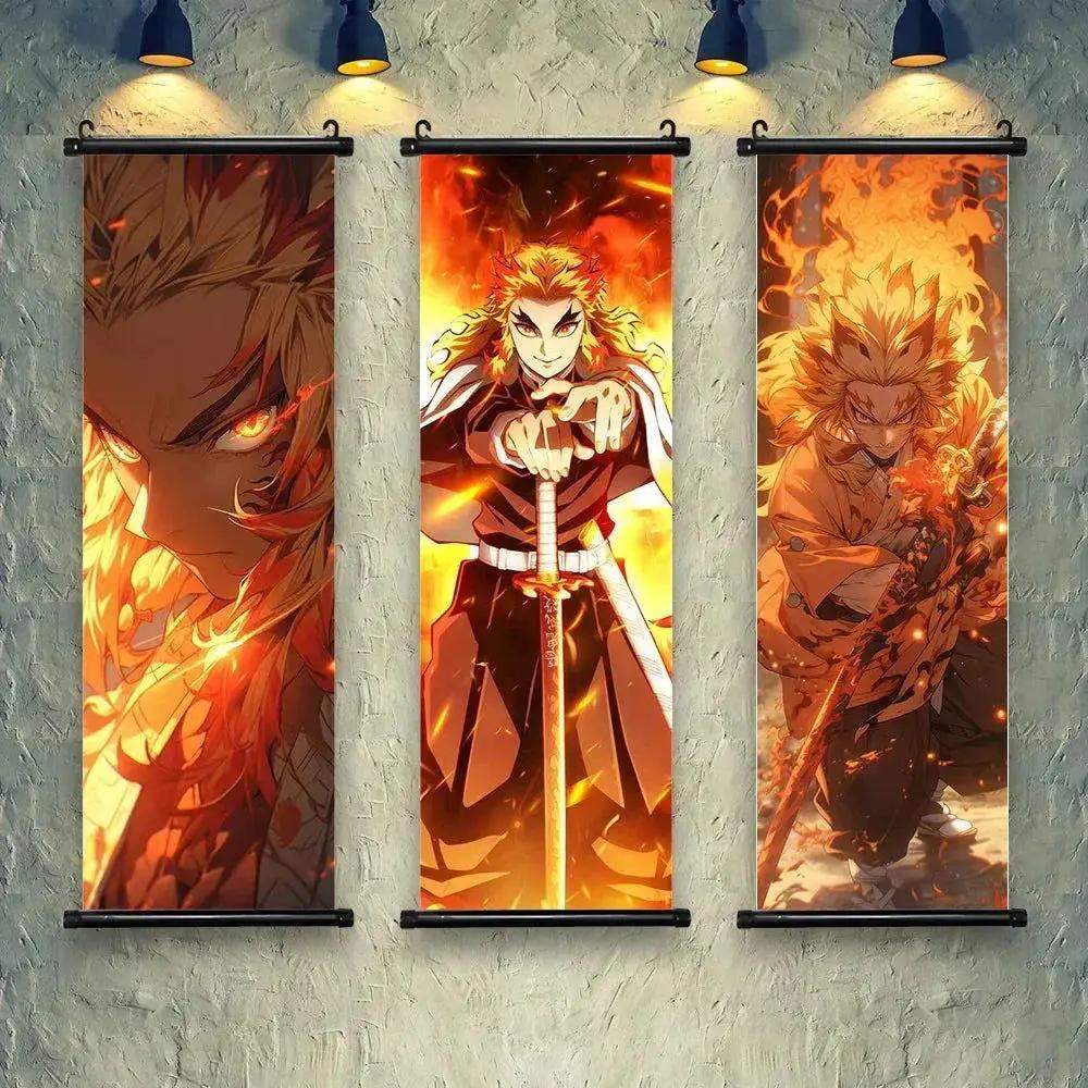 Demon Slayer Scroll Wall Art Premium Canvas Bedroom Decor - ToylandEU