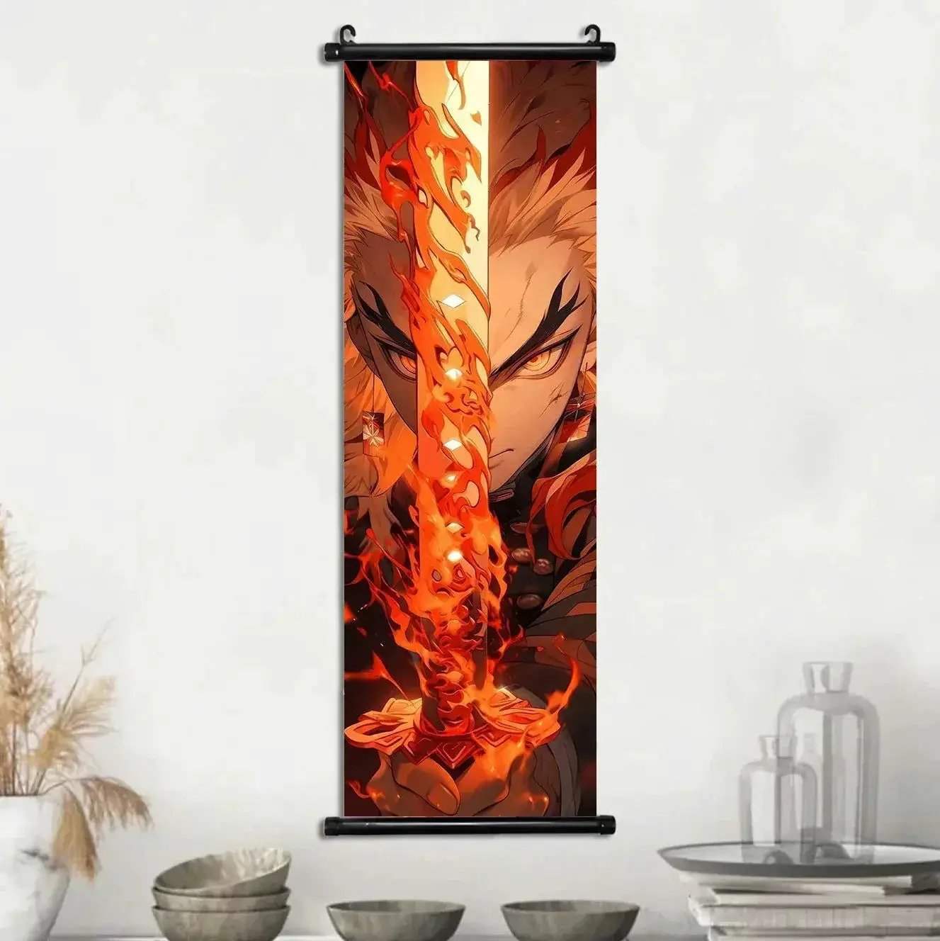 Demon Slayer Scroll Wall Art Premium Canvas Bedroom Decor - ToylandEU