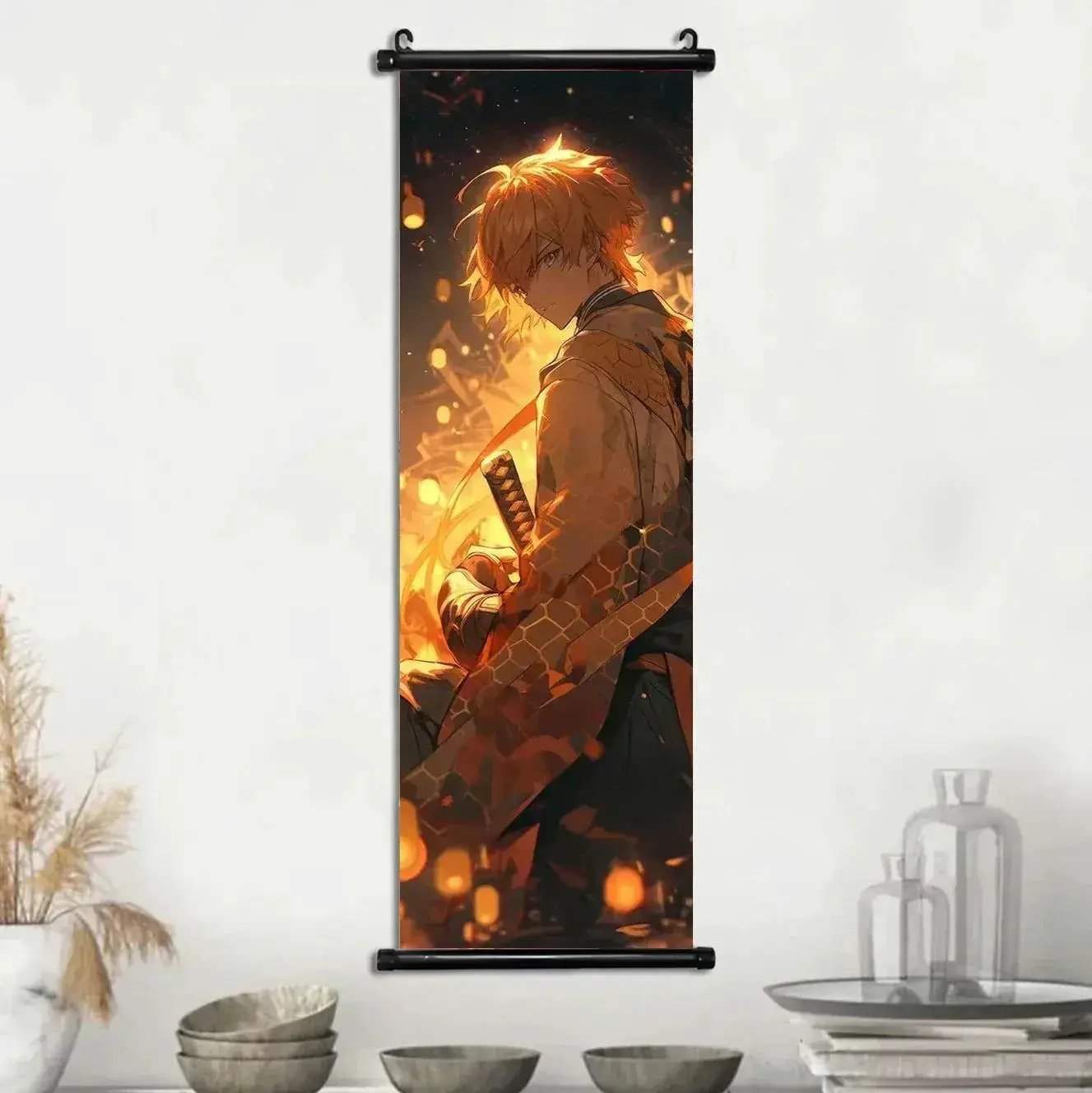 Demon Slayer Scroll Wall Art Premium Canvas Bedroom Decor - ToylandEU