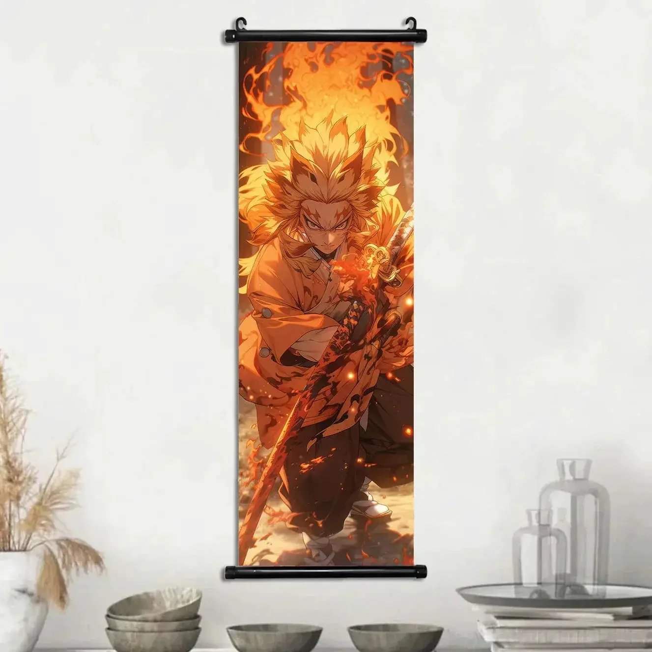 Demon Slayer Scroll Wall Art Premium Canvas Bedroom Decor - ToylandEU