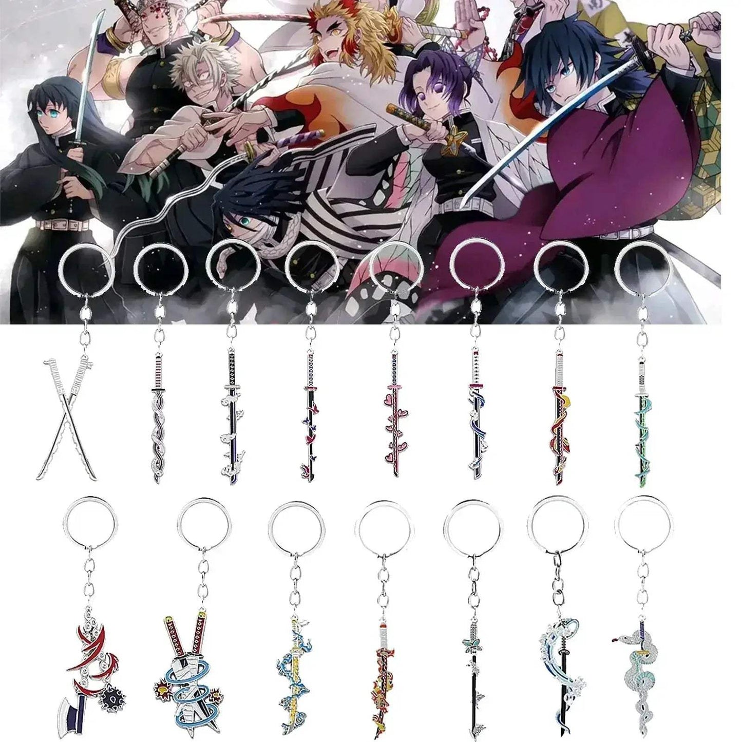 Demon Slayer Sword Keychains, Anime Kimetsu no Yaiba Tomioka Weapon Key Chains Accessories - ToylandEU