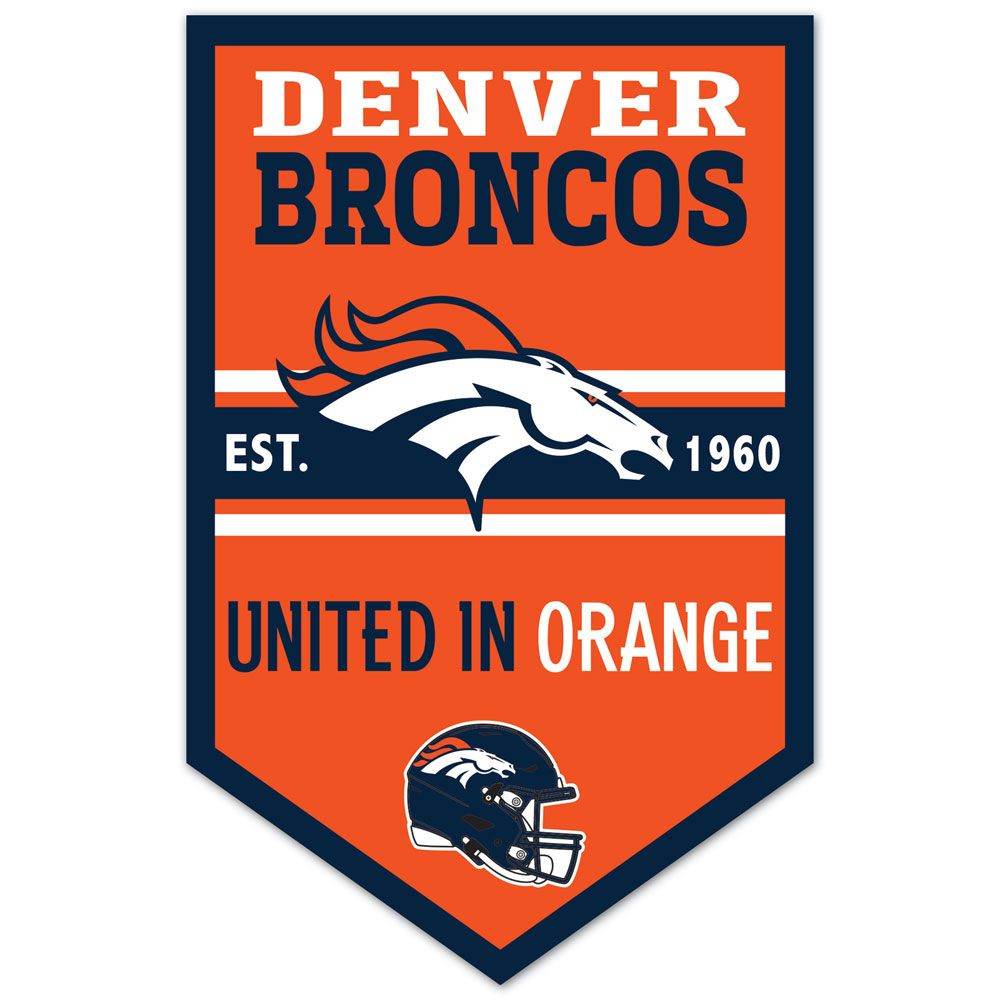 Denver Broncos 11x17 Wood Chevron Sign Display Fan Cave - ToylandEU