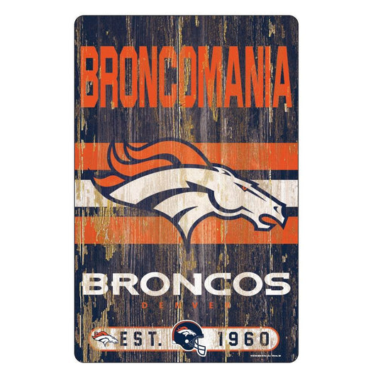 Denver Broncos 11x17 Wood Slogan Sign Wall Decor Display - ToylandEU