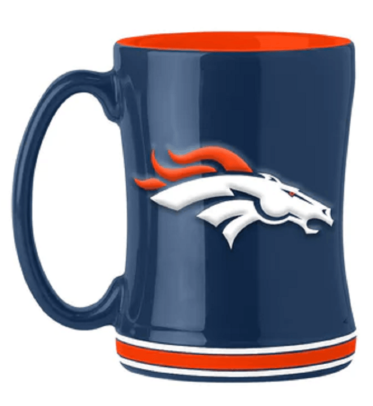 Denver Broncos 14 Ounce Sculpted Relief Ceramic Coffee Mug - ToylandEU
