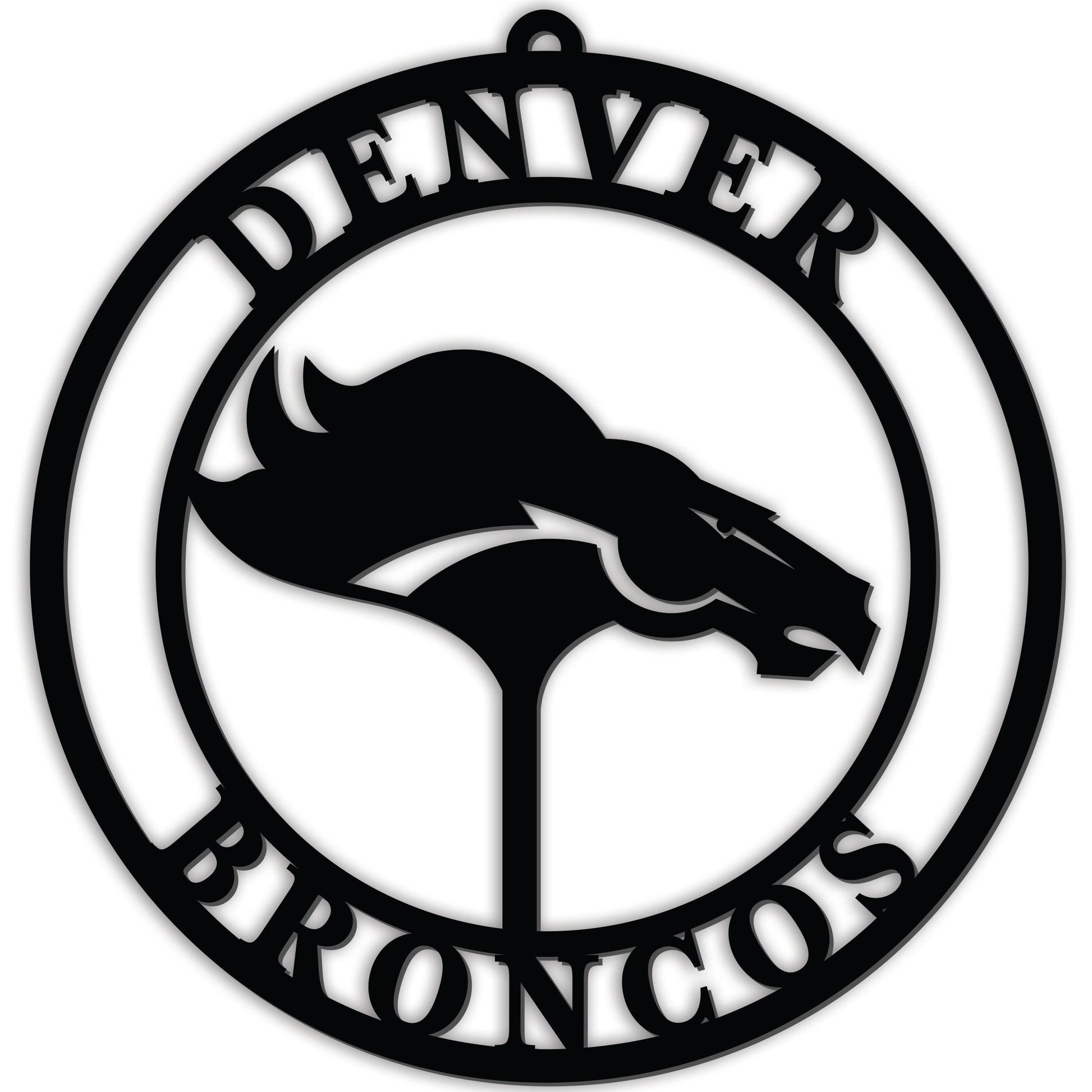 Denver Broncos 16 Inch Door Sign Hanger Black PVC Display - ToylandEU