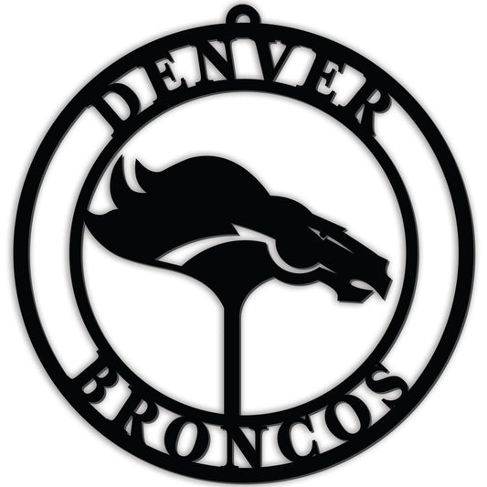 Denver Broncos 16 Inch Door Sign Hanger Black PVC Display - ToylandEU