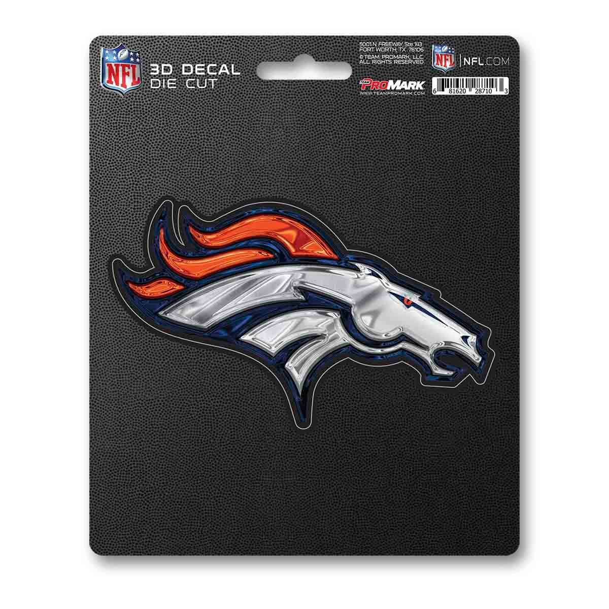 Denver Broncos 3D Die Cut Decal Logo 5x8 By Fan Mats - ToylandEU